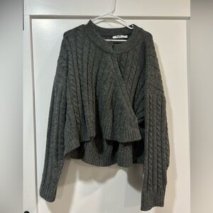 Na-Kd Gray Cable Knit Shrug